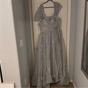 Elegant Gray Dress Off One Shoulder Formal